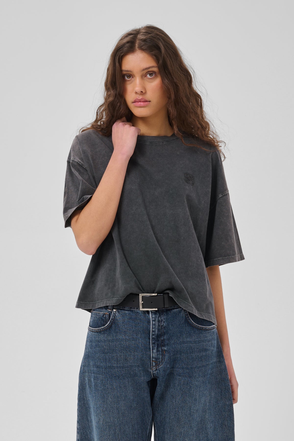 My Essential Wradrobe Esa Boxy Shirt Tee Black Wash