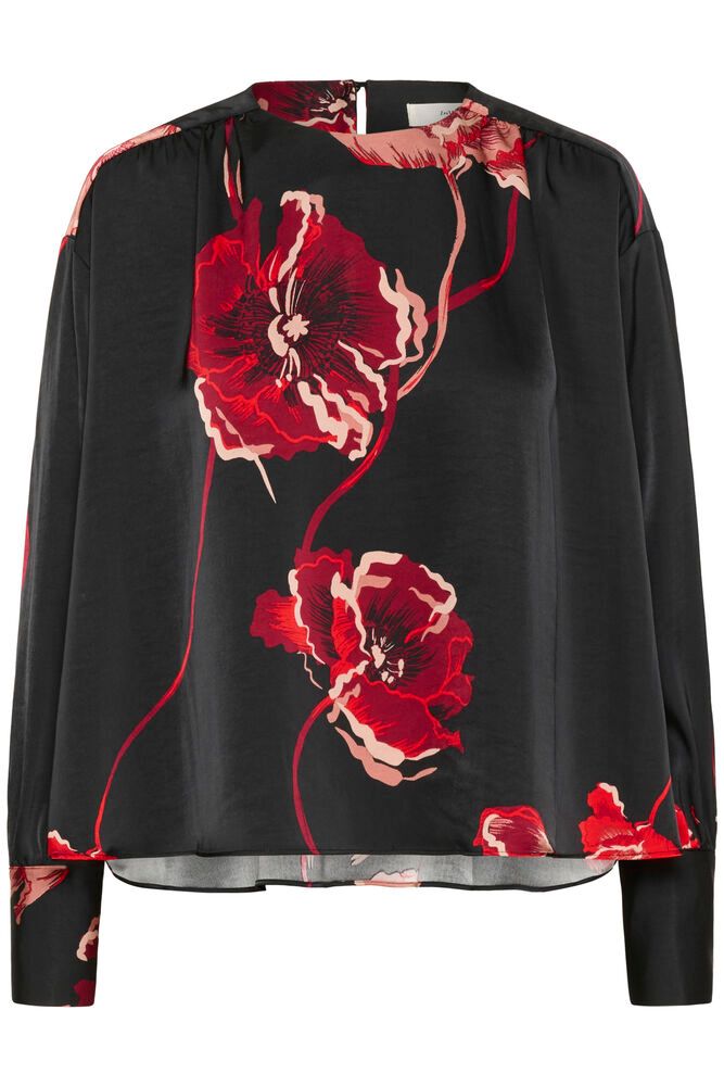 Inwear Dawn Black Poppy Rose Bluse