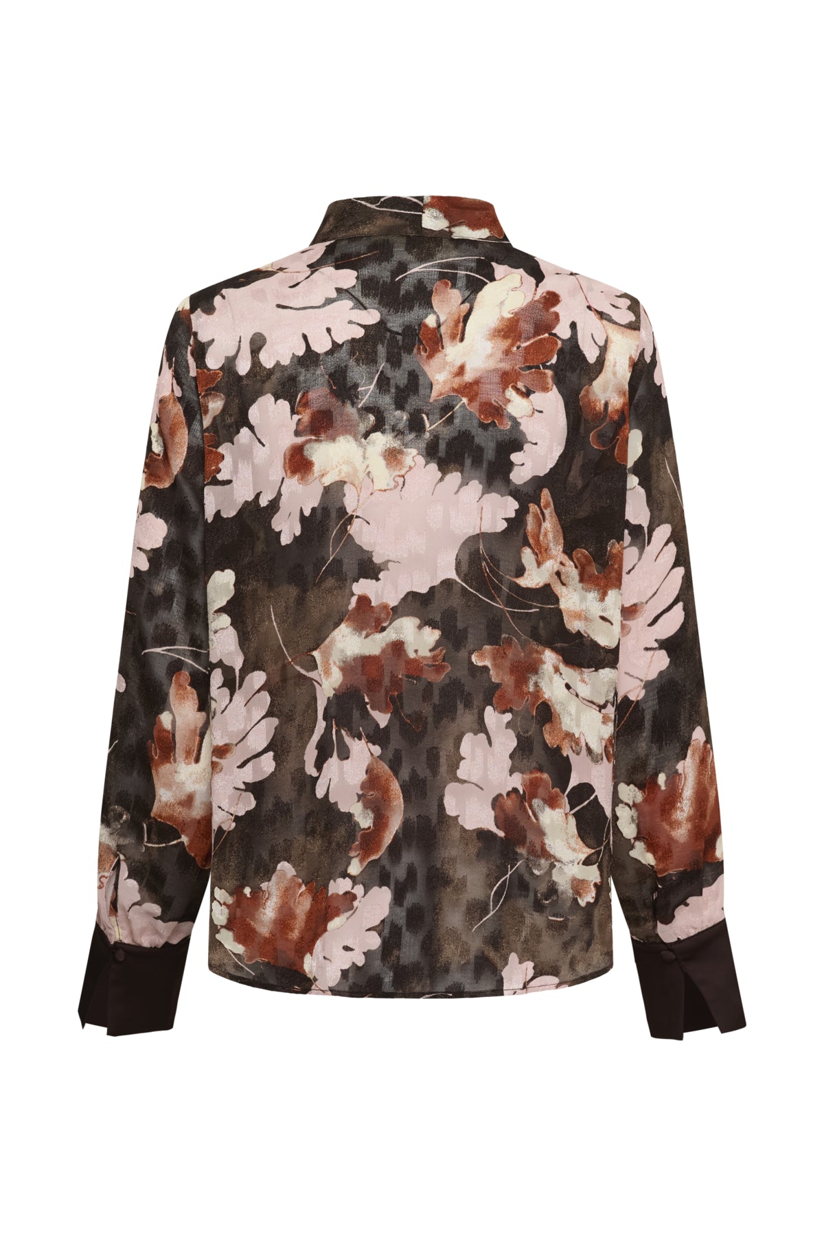 InWear Mason V-neck Brown W Pink Leaves Bluse