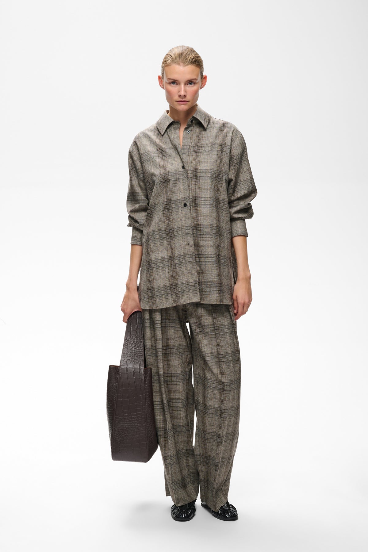 InWear Checkie Brown Fall Check Skjortejakke