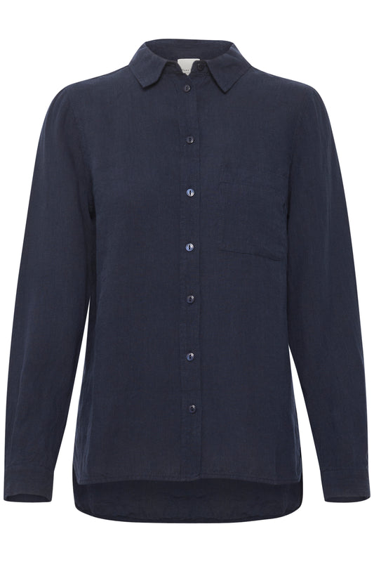 Part Two Kivas Marine Blå Skjorte