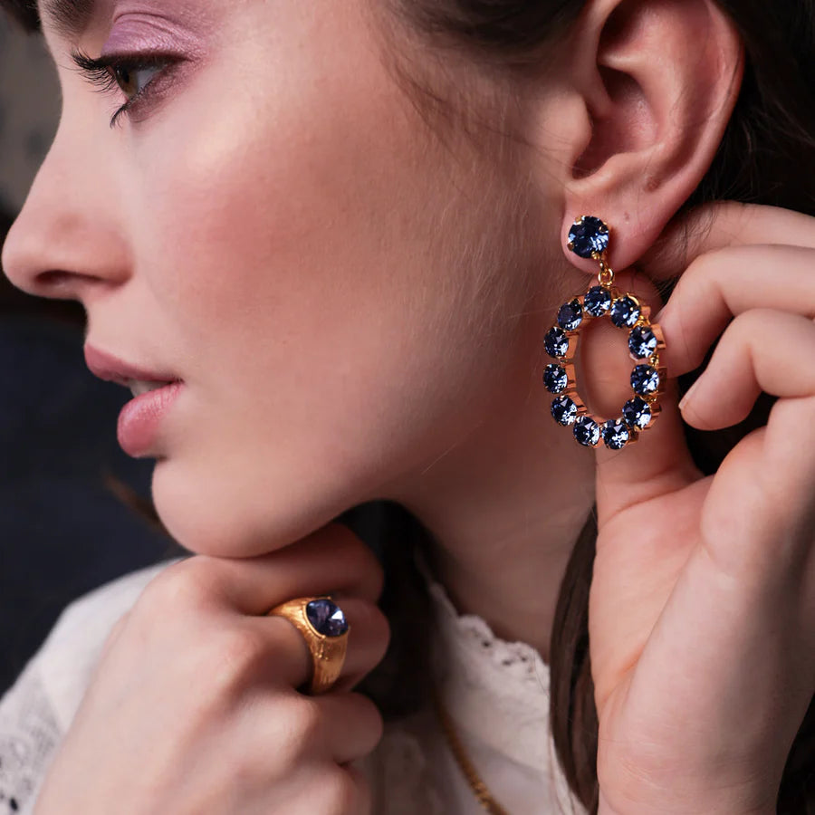 Camilla Øhrling Swarovski Denim Blue Ørepynt