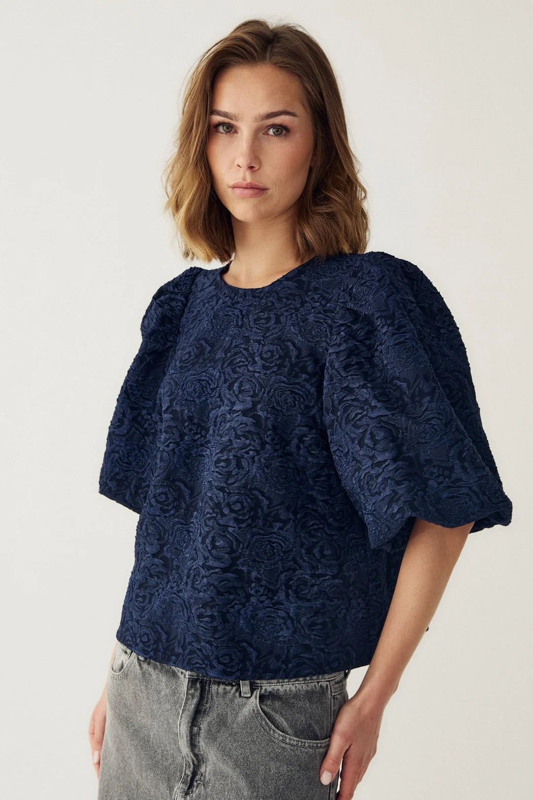 Noella Shelly Navy Blue Bluse