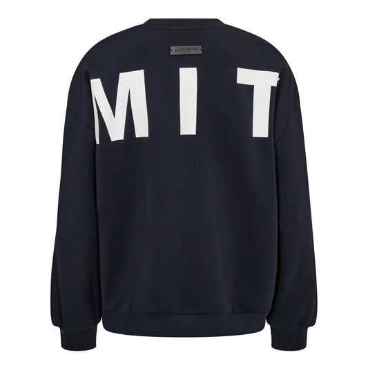 HAUTE L`AMITIE Maxi Split Logo Navy Sweat