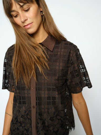 Mos Mosh Lia Checko SS Lace Shirt