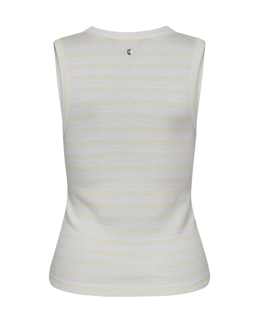 Mos Mosh Elle V-Neck Solid White Tank Top