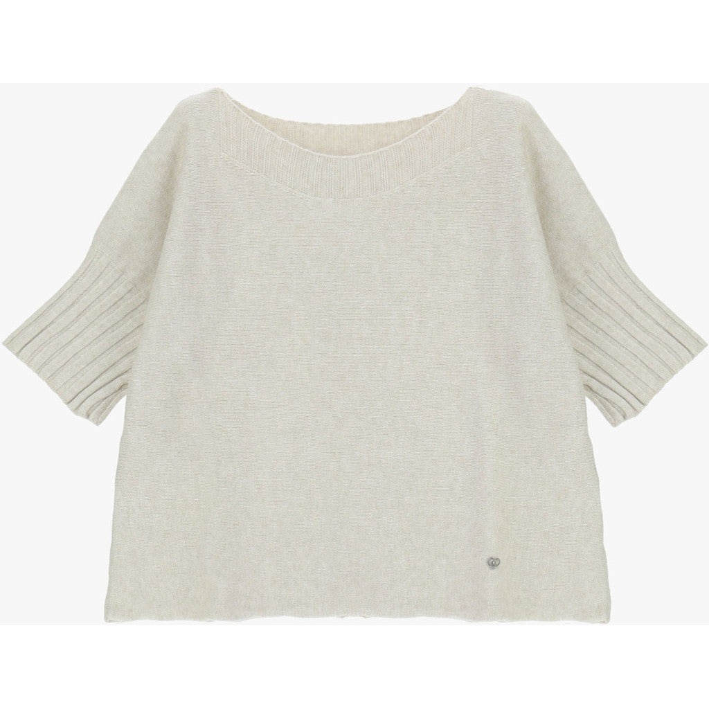 Please Boatneck Beige Melange Sweater