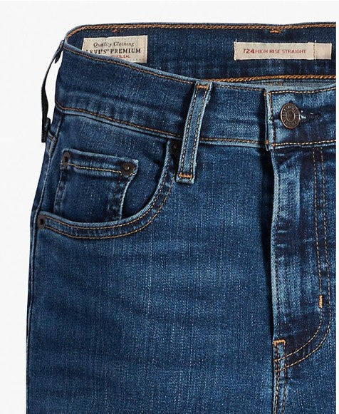 Levi`s 724 High-Rise Straight Blue Wave Dark Jeans