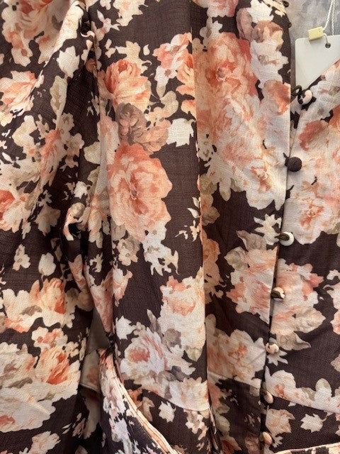 From Paris With Love Blomster Print Brun Kjole