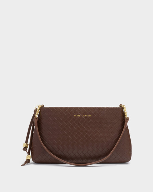 Katie Loxton Nova Small Dark Choclate Woven Bag
