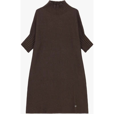 Please Turtleneck Dress Marrone Brown