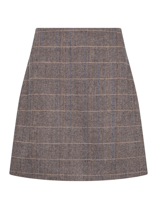 Ane Mone Mariana Brunt/beige Rutete Skjørt