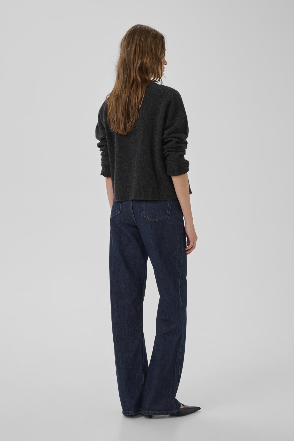 My Essential Wardrobe The Knit Dark Grey Melange Cardigan