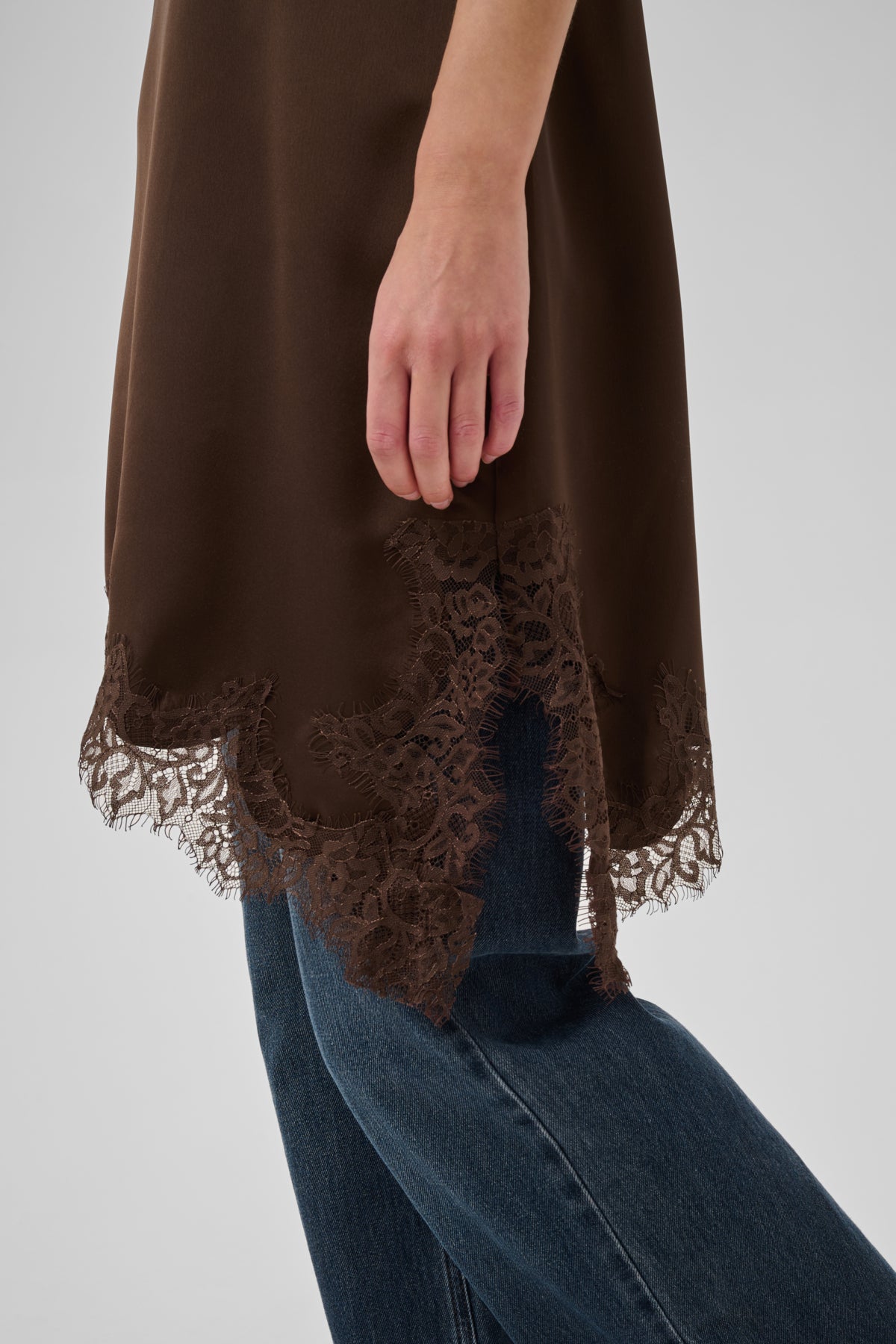 My Essential Wardrobe Brenda Lace Dark Brown Dress