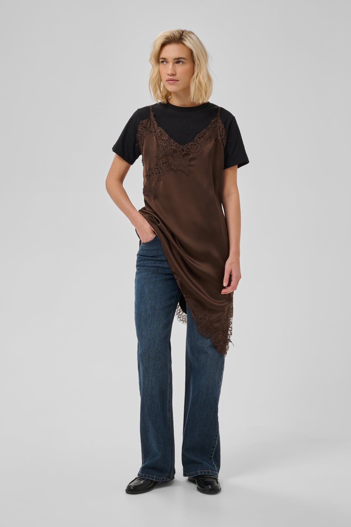 My Essential Wardrobe Brenda Lace Dark Brown Dress