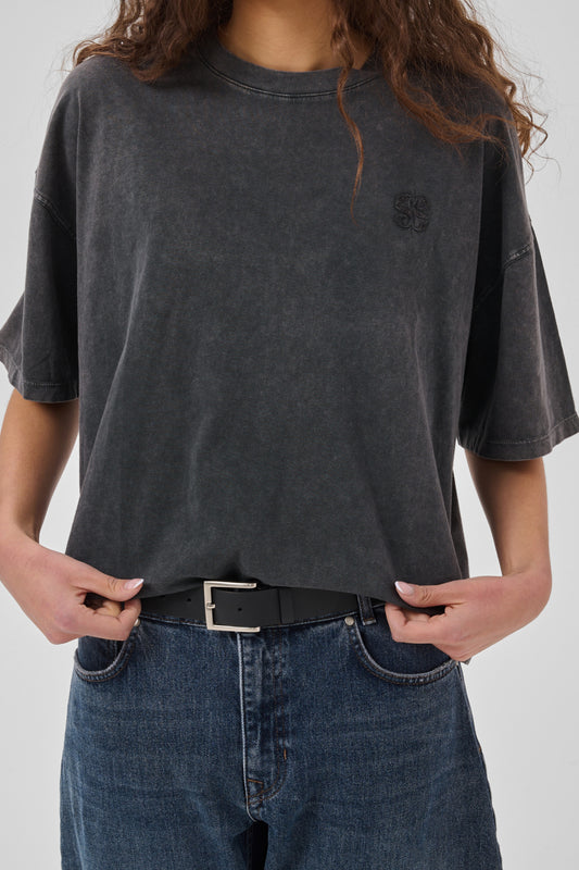My Essential Wradrobe Esa Boxy Shirt Tee Black Wash