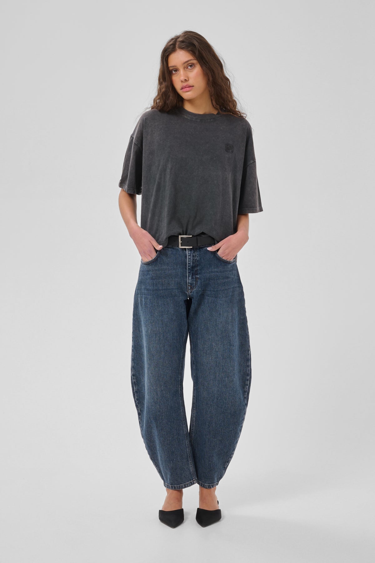 My Essential Wradrobe Esa Boxy Shirt Tee Black Wash