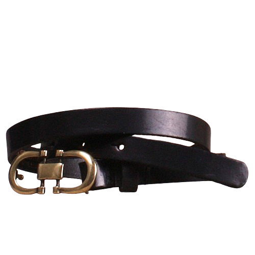 BK Belte Sort med børstet gull spenne