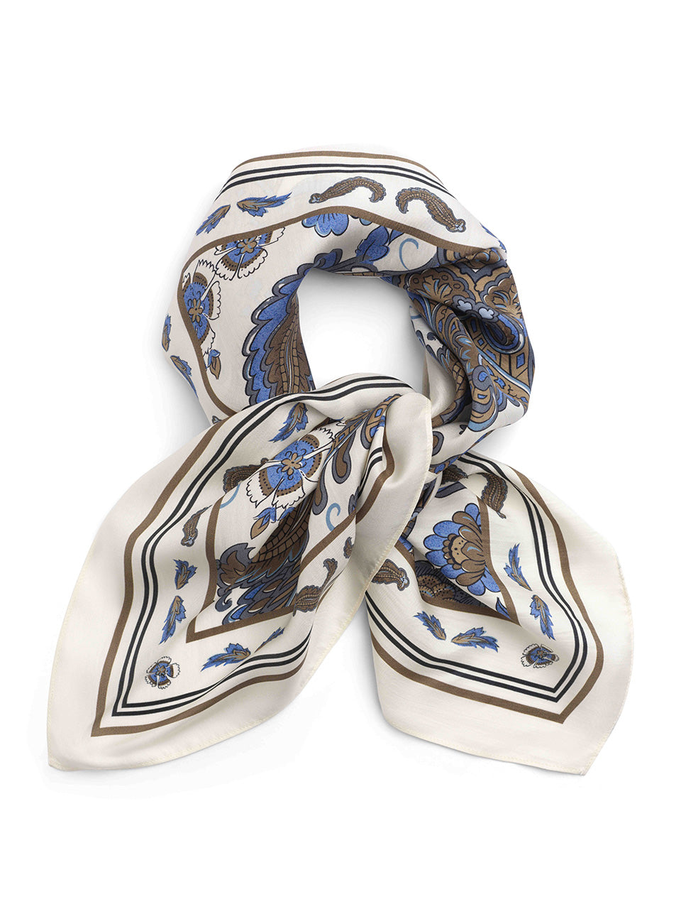 Katrin Uri Paisley Cream Silk Scarf