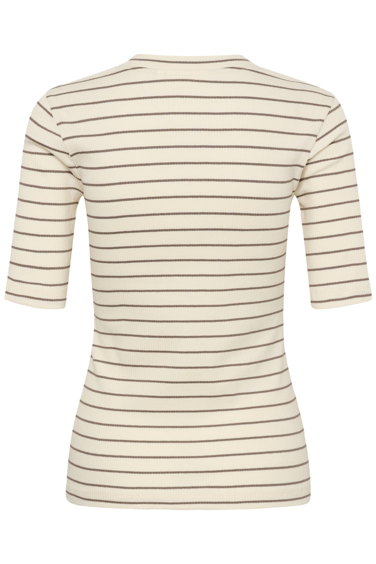 InWear Dagna Ceme/Coffee Striped V-Hals T-skjorte