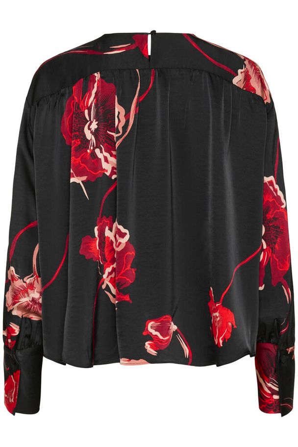 Inwear Dawn Black Poppy Rose Bluse