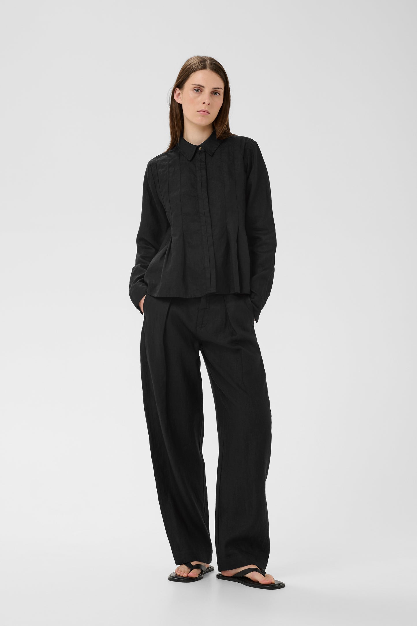 Inwear Dilana Pleated Black Shirt