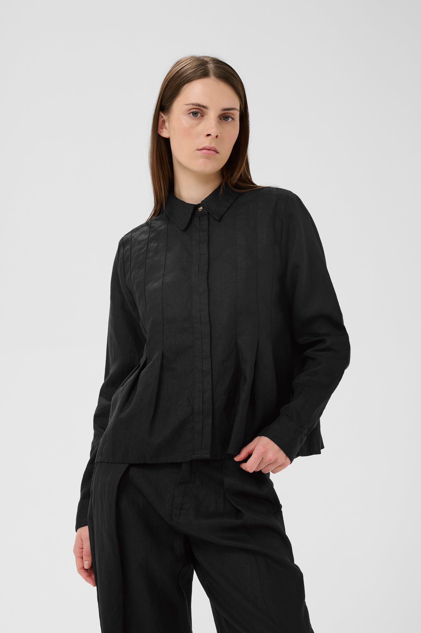 Inwear Dilana Pleated Black Shirt