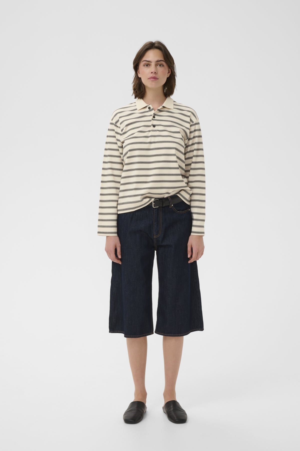 InWear Fikkia Vanilla Triple Stripe  Polo Tshirt