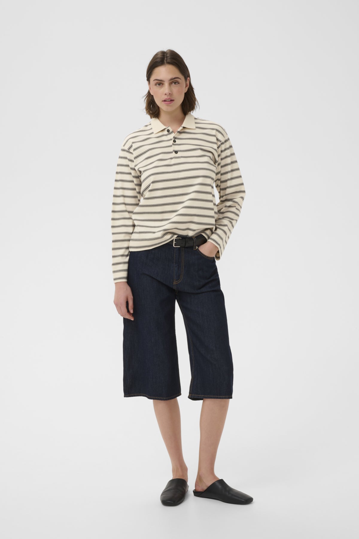 InWear Fikkia Vanilla Triple Stripe  Polo Tshirt