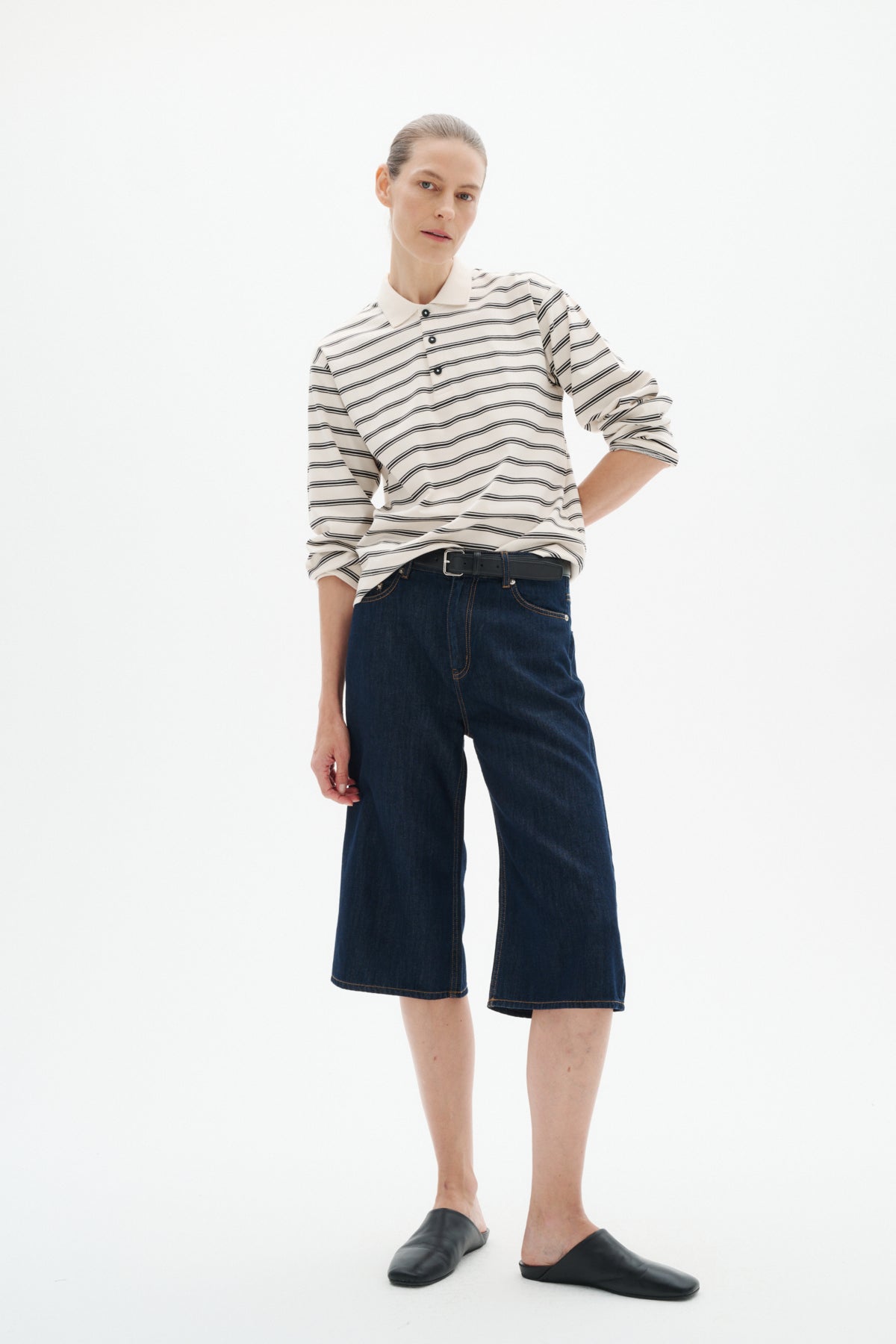 InWear Fikkia Chocolate Malt Triple Stripe  Polo Tshirt
