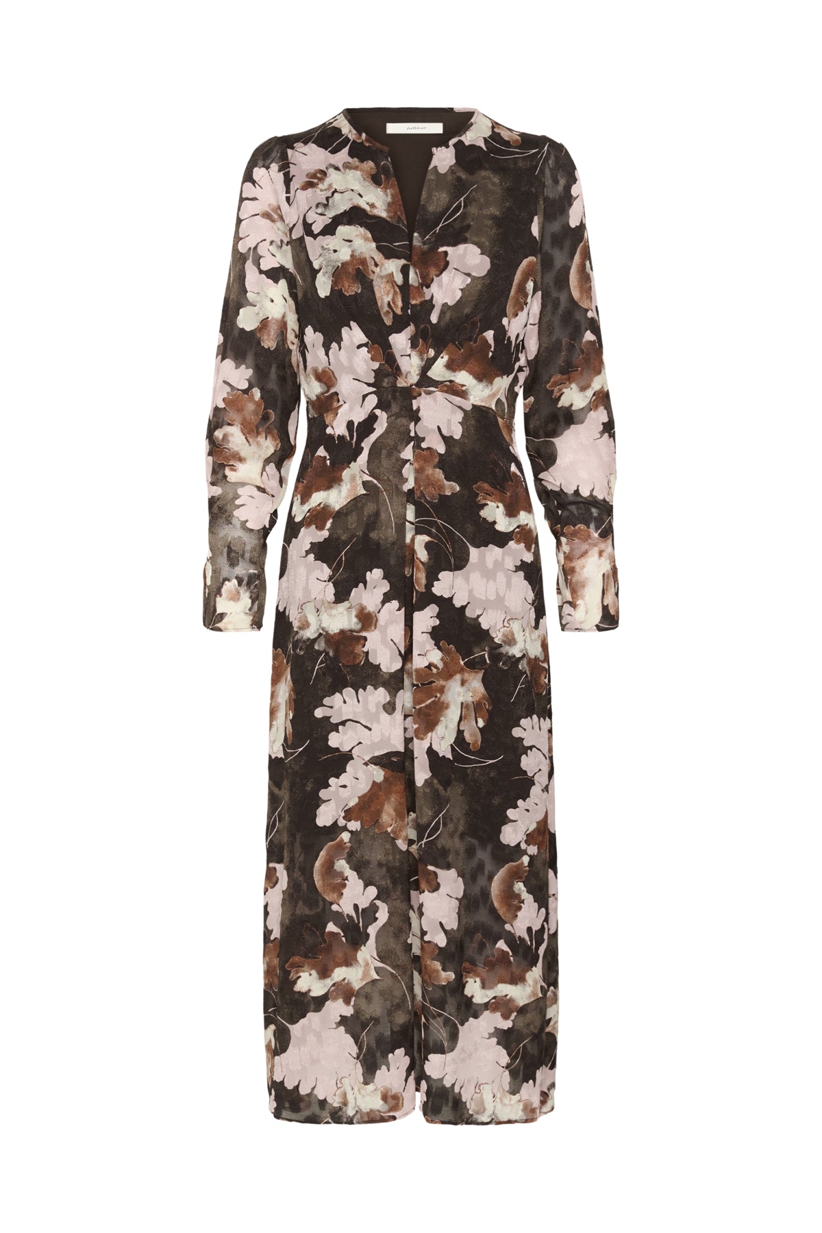 InWear Mason Brown W Pink Fall Leaves Kjole