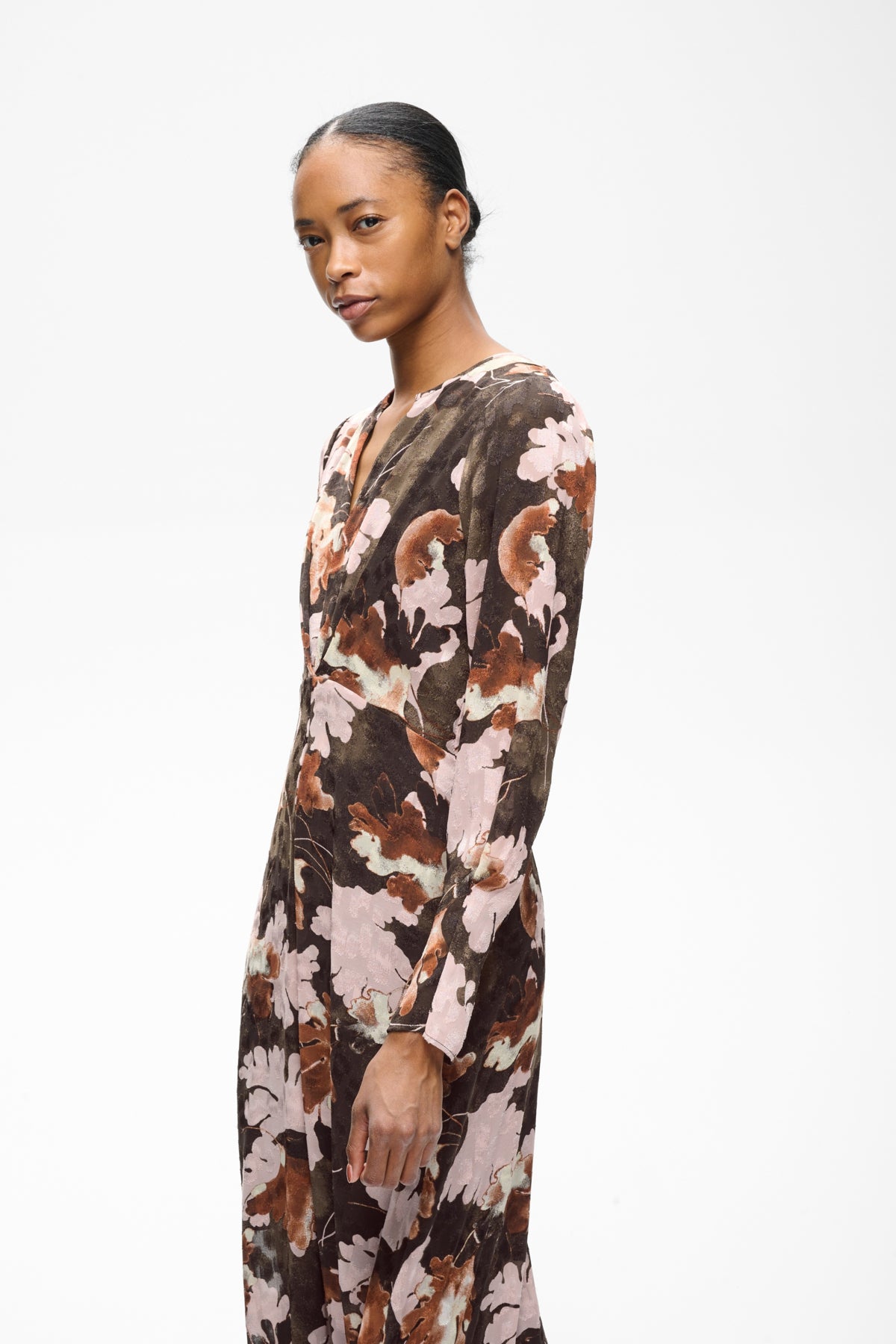 InWear Mason Brown W Pink Fall Leaves Kjole