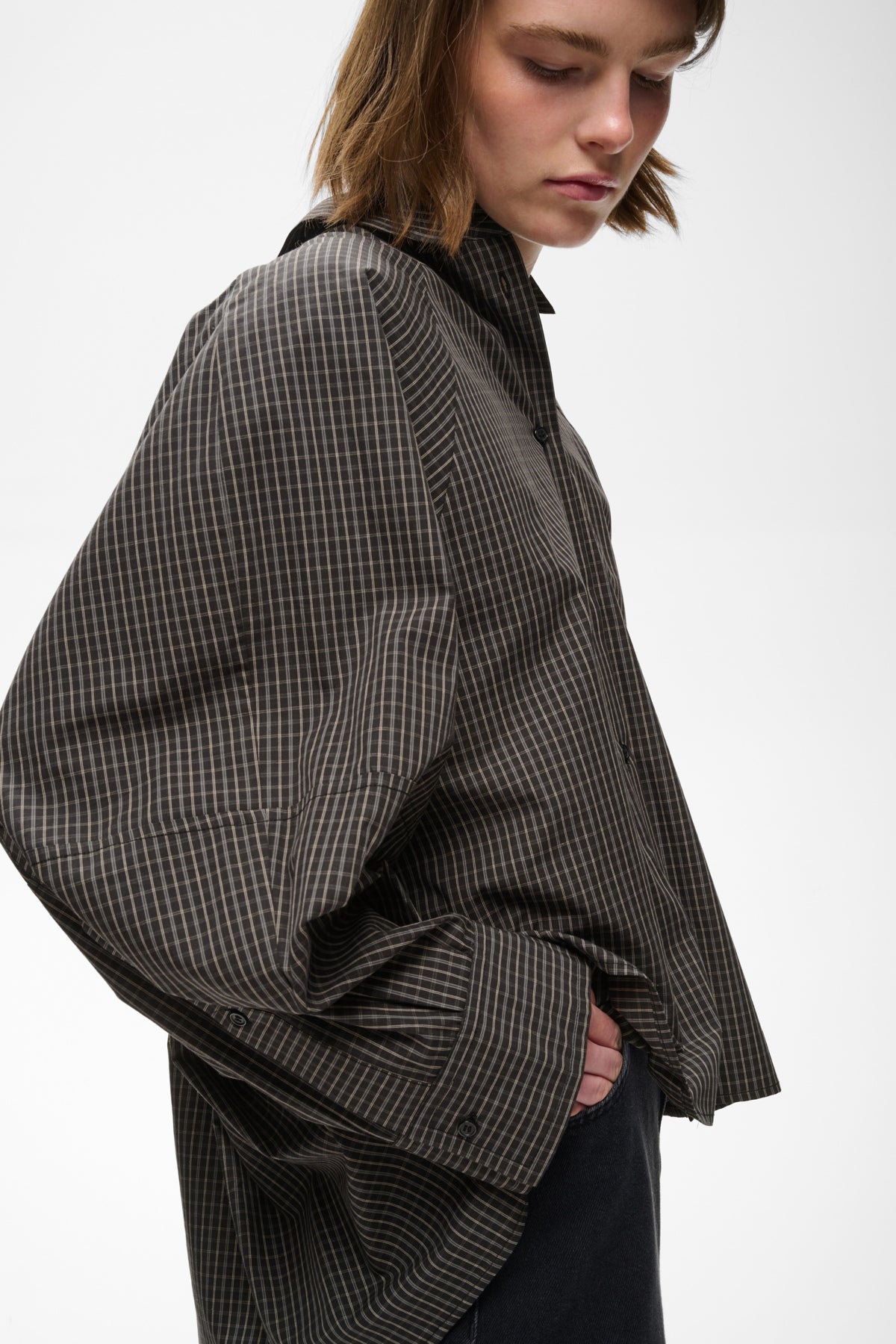 InWear Milles Black Grapic Check Loose Shirt