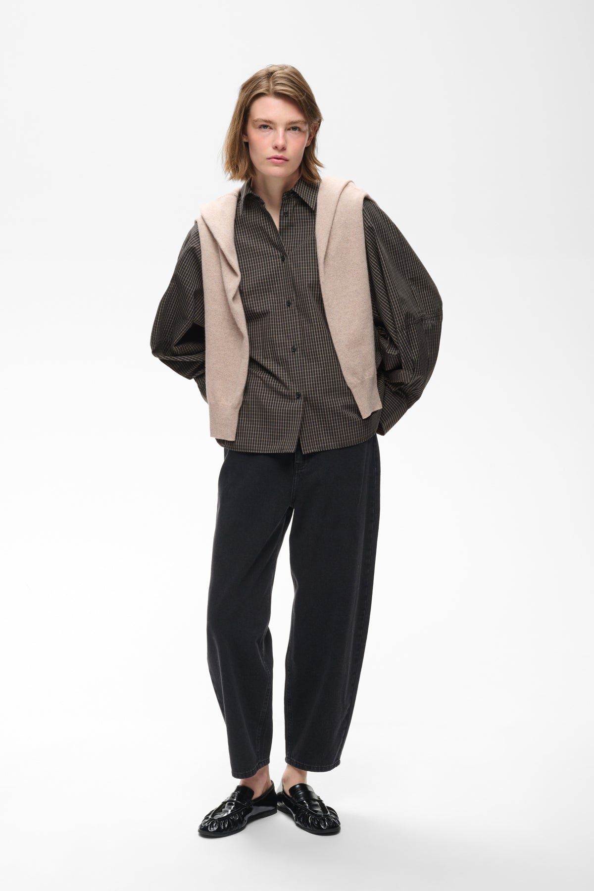 InWear Milles Black Grapic Check Loose Shirt