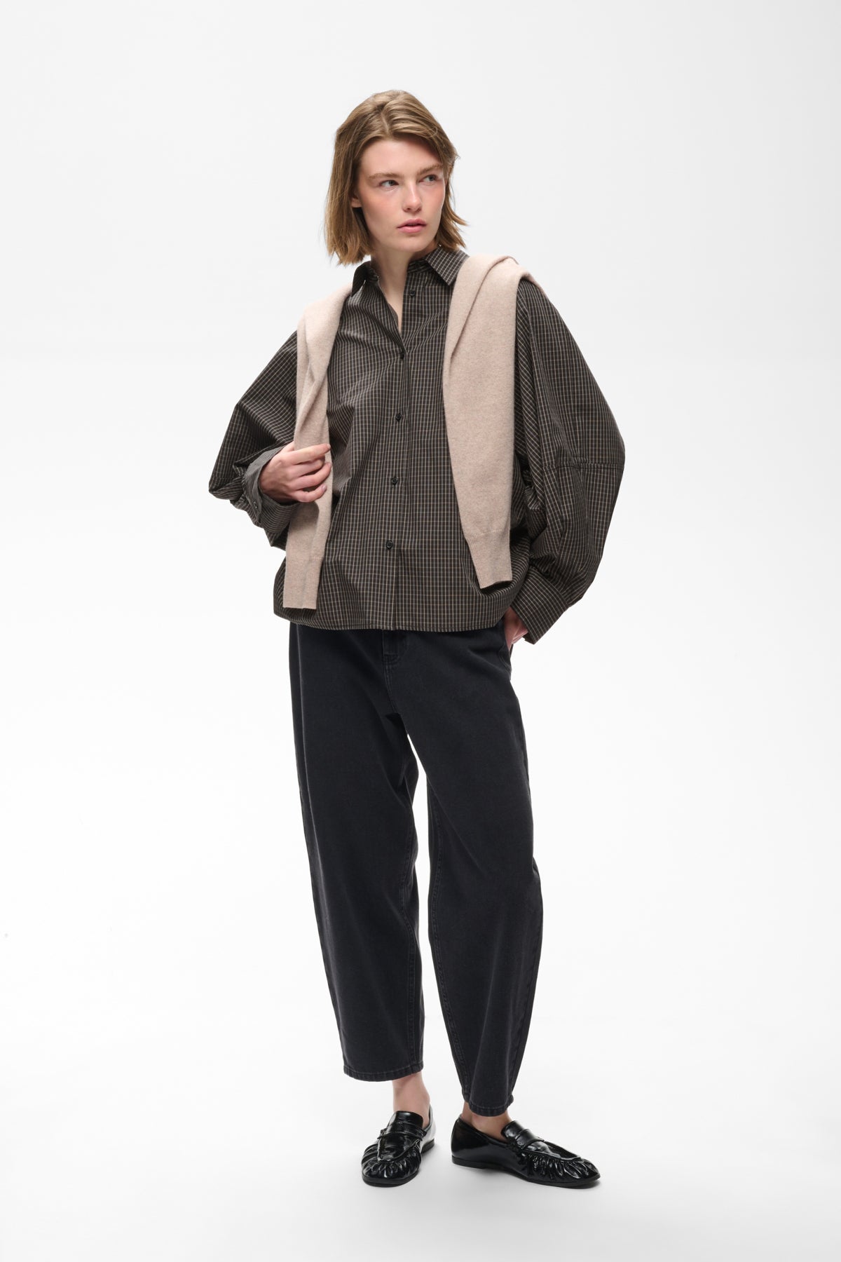 InWear Milles Black Grapic Check Loose Shirt