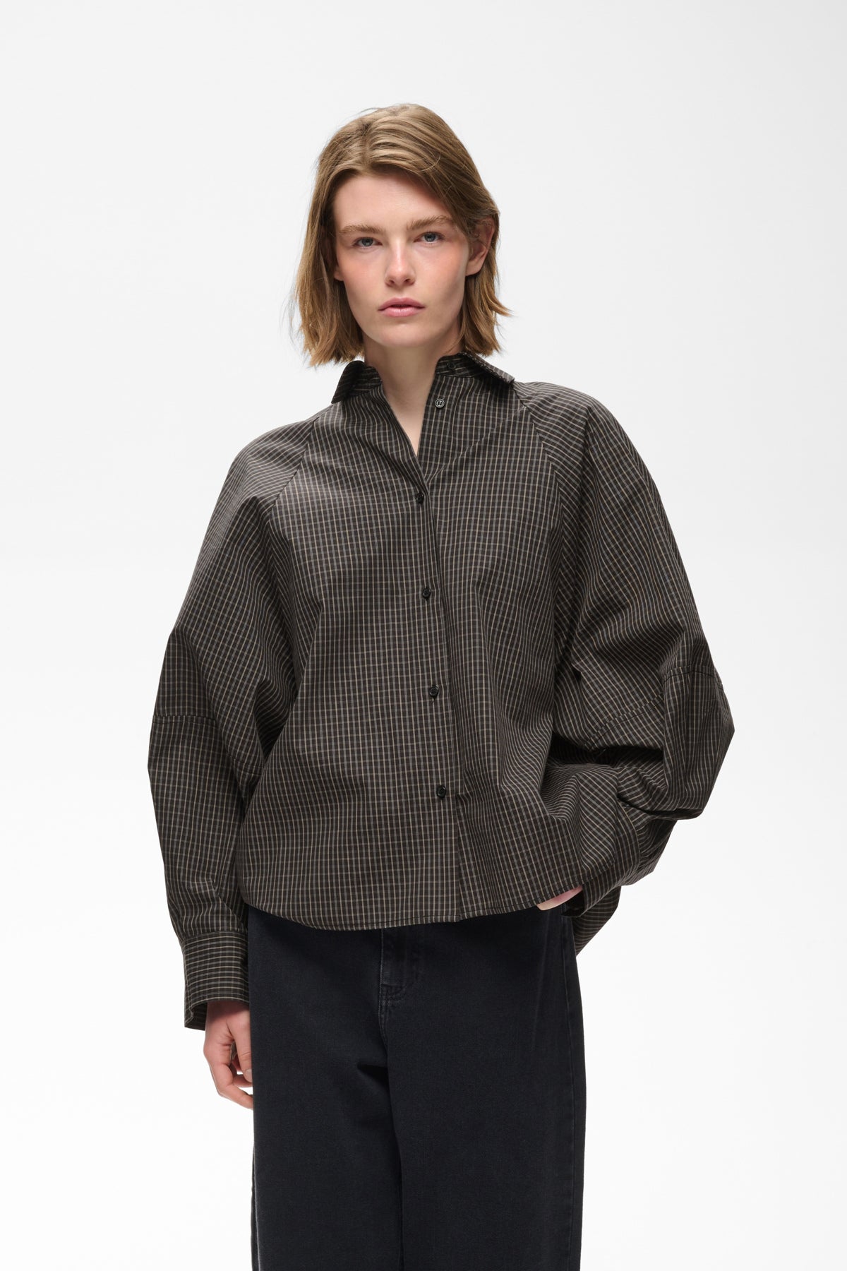 InWear Milles Black Grapic Check Loose Shirt