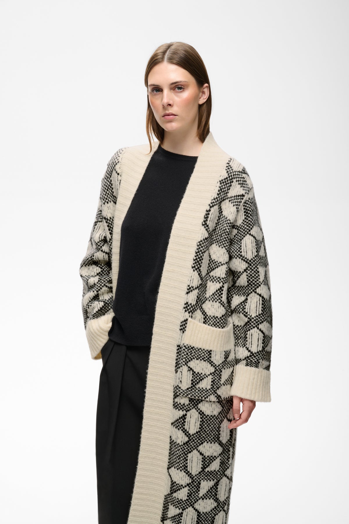InWear Tula Graphic Tile Pattern Cardigan