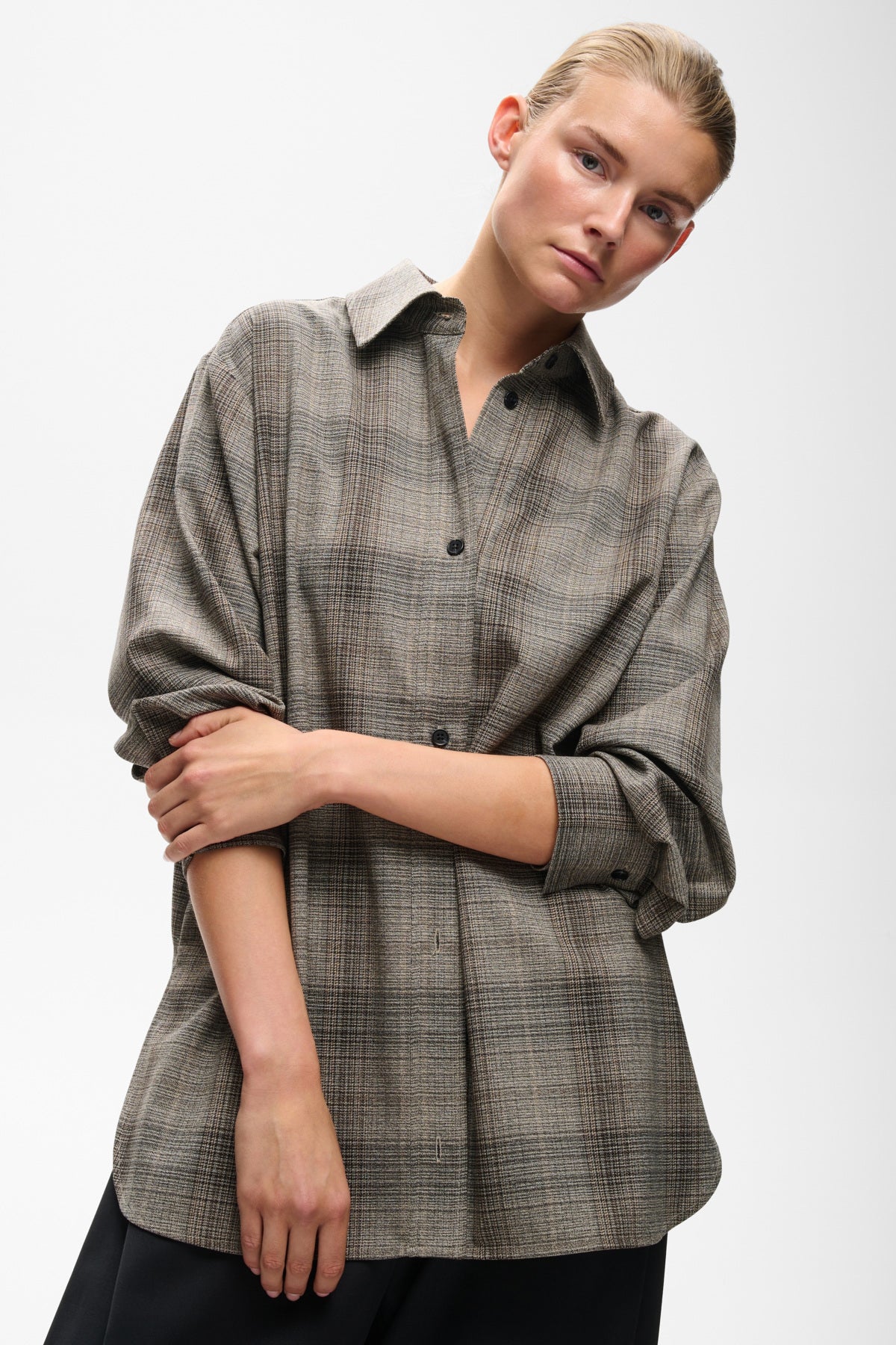 InWear Checkie Brown Fall Check Skjortejakke