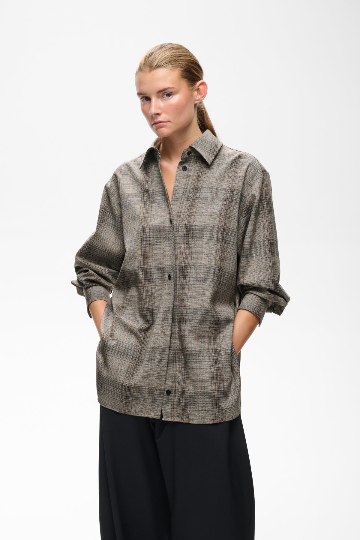 InWear Checkie Brown Fall Check Skjortejakke