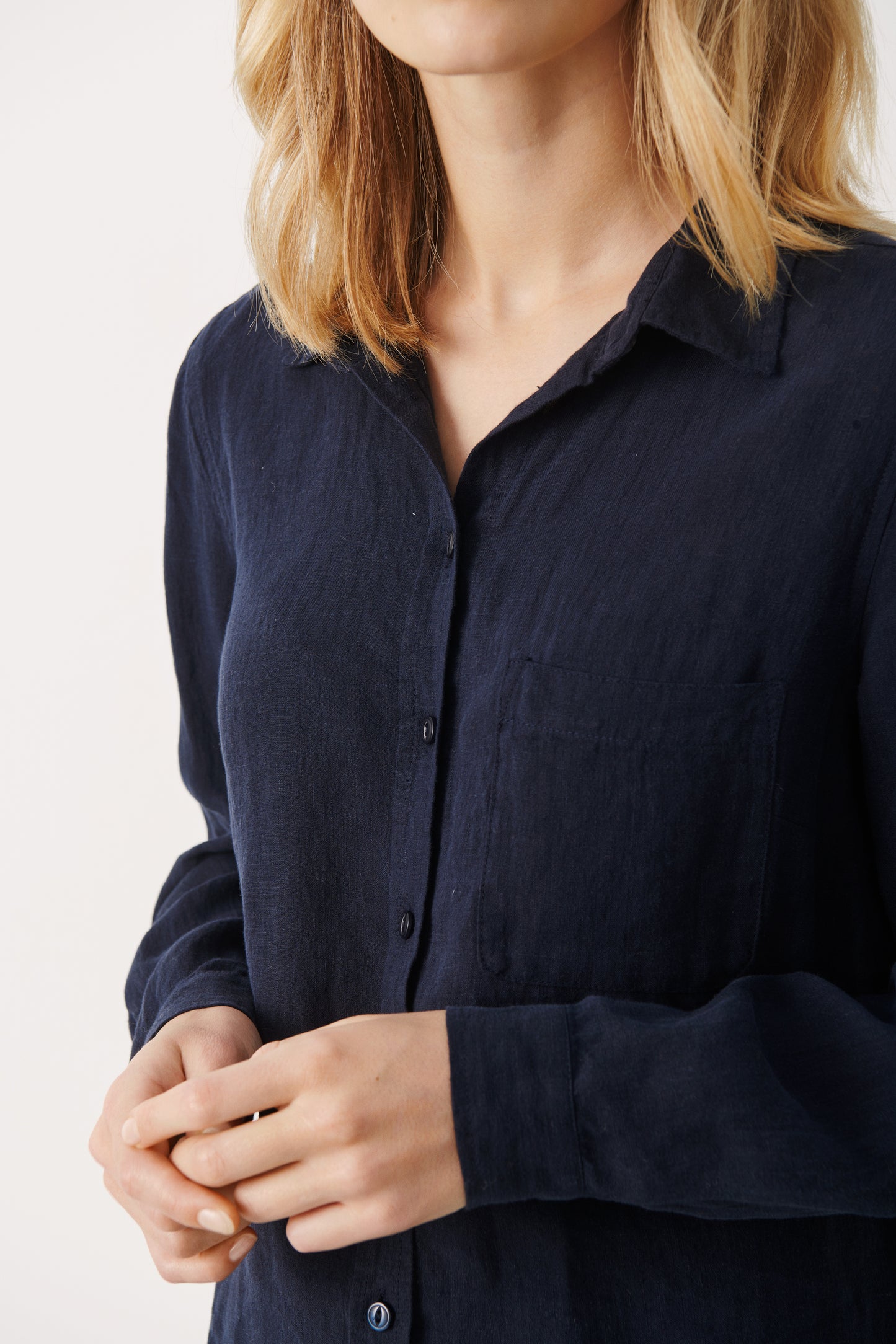 Part Two Kivas Marine Blå Skjorte