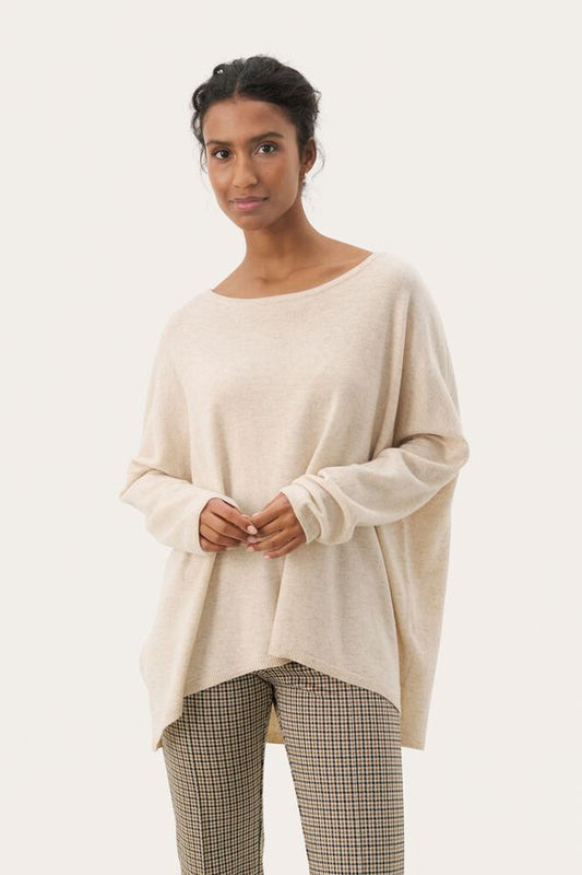 Part Two Tila Natural Melange Genser