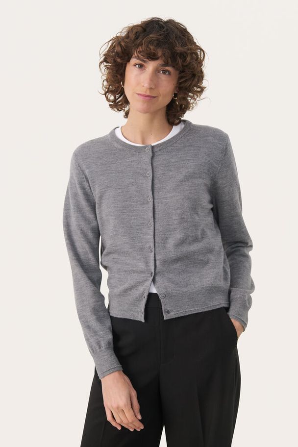 Part Two Noelani Medium Grey Melange Cardigan