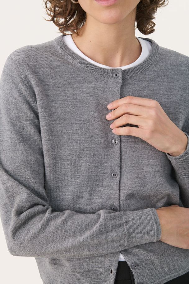 Part Two Noelani Medium Grey Melange Cardigan