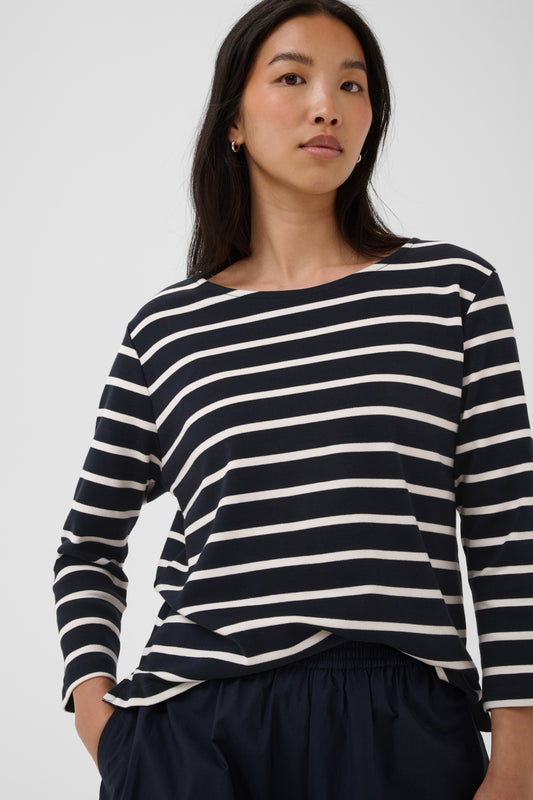 Part Two Nela Navy/eggnog Stripe T-shirt