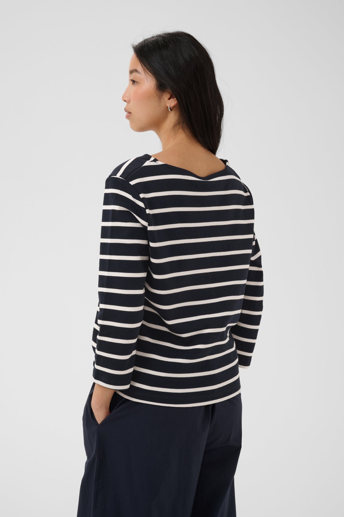 Part Two Nela Navy/eggnog Stripe T-shirt