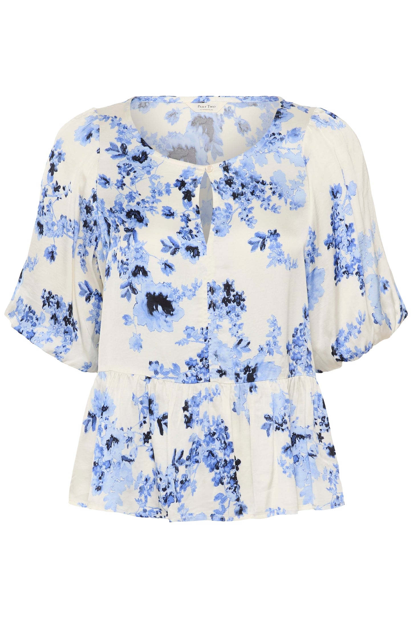 Part Two Azelia Blue Shaddow Flower Blouse