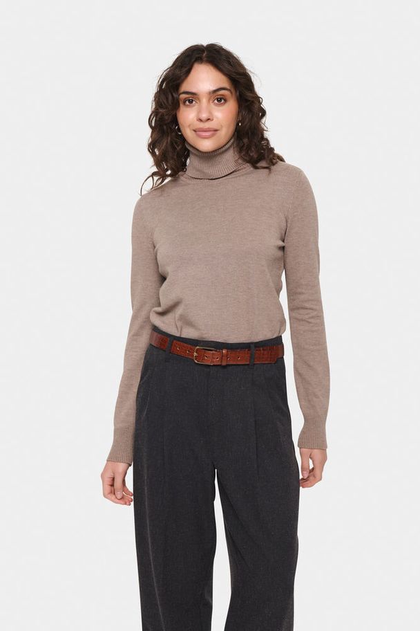 Saint Tropez Mila Høyhalset Atmos Melange Genser