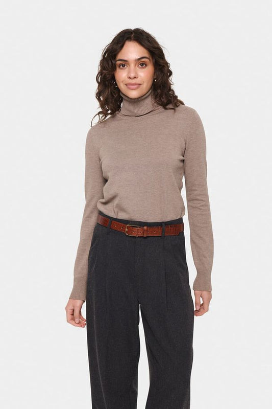 Saint Tropez Mila Høyhalset Atmos Melange Genser