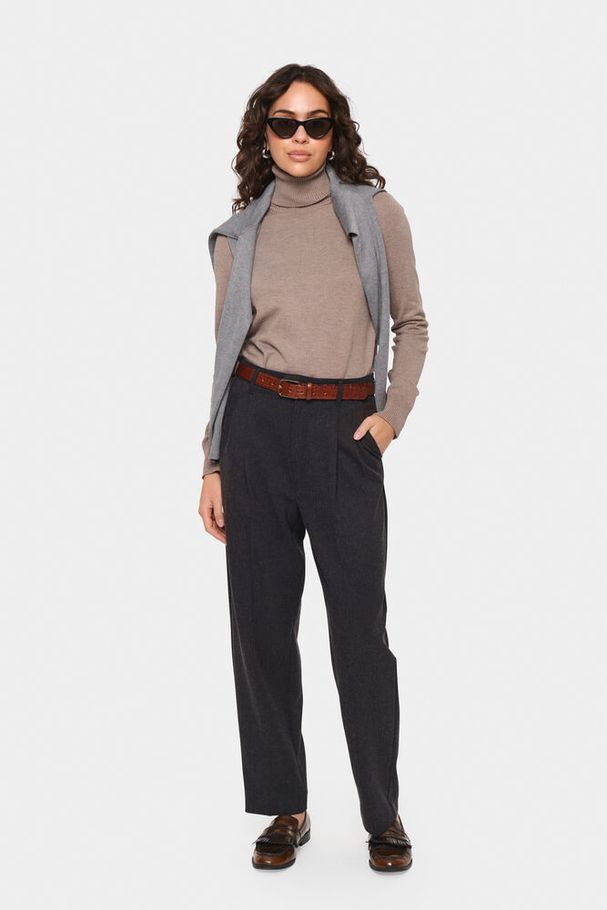 Saint Tropez Mila Høyhalset Atmos Melange Genser