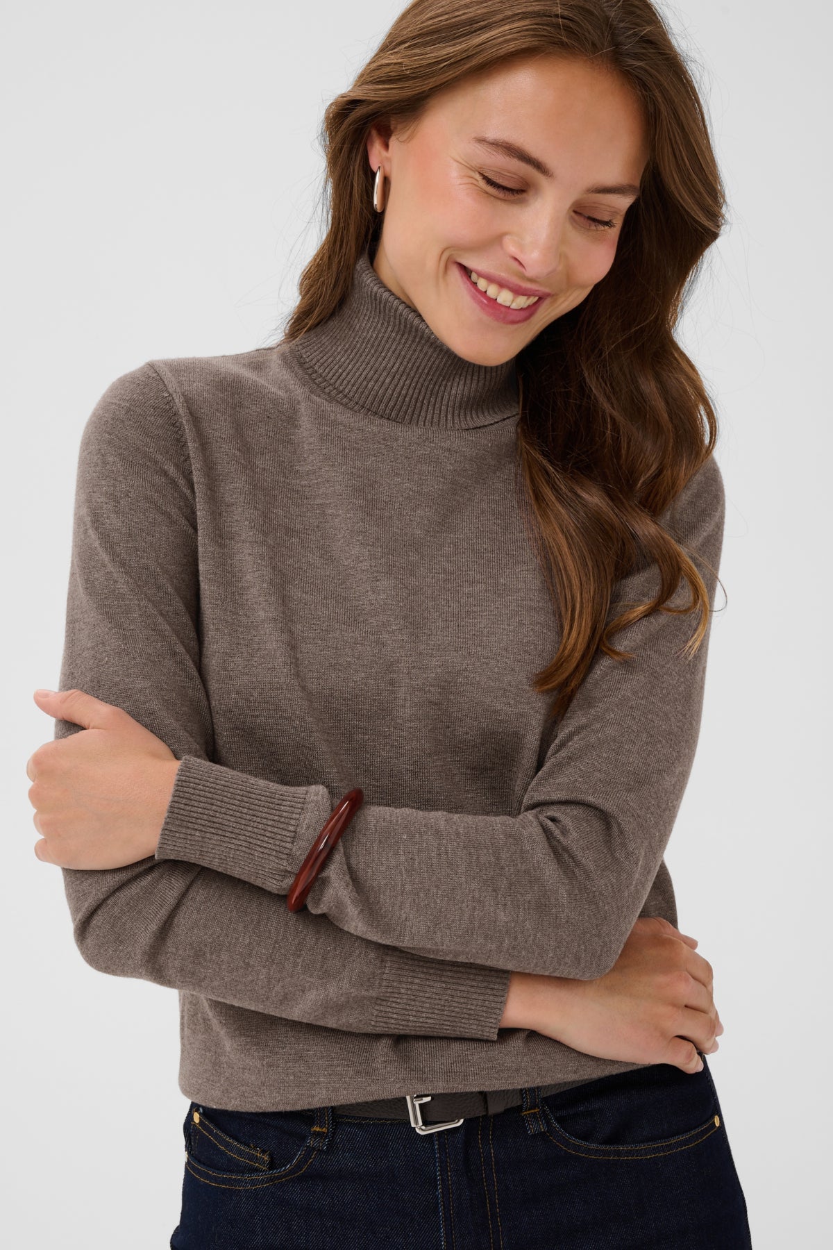 Saint Tropez Mila Rollneck Mink Melange Genser